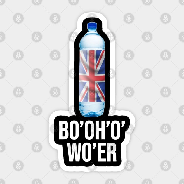 Funny British Accent Bottle Of Water Joke Gift Sticker by zap